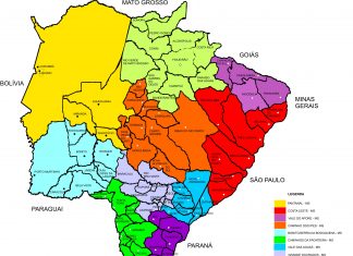 Mapa do Mato Grosso do Sul – MS – Brasil Turismo