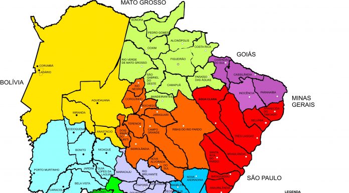 Mapa do Mato Grosso do Sul – MS – Brasil Turismo