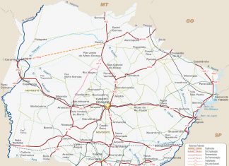 Mato Grosso do Sul – Brasil Turismo Mapa Rodoviário